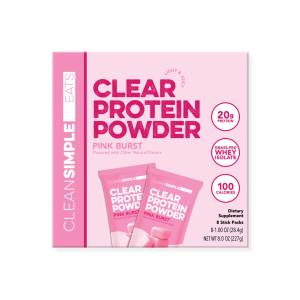 Clear Protein Powder: Pink Burst (8 Single Serving Stick Packs)